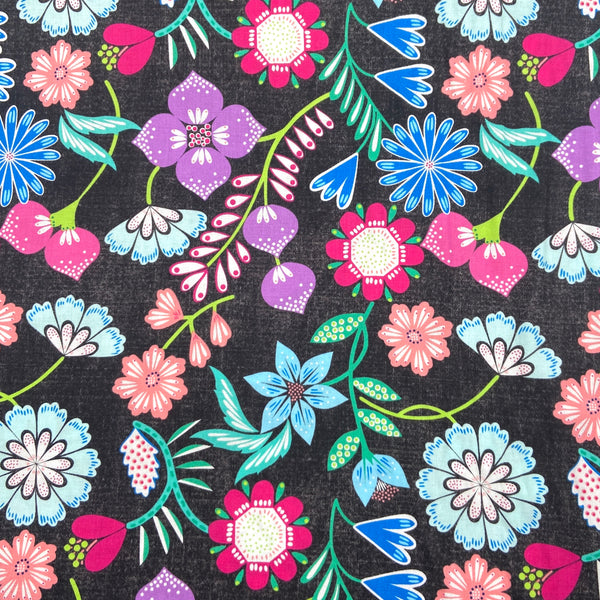 Blooming Denim Black | Blooming Denim | Quilting Cotton