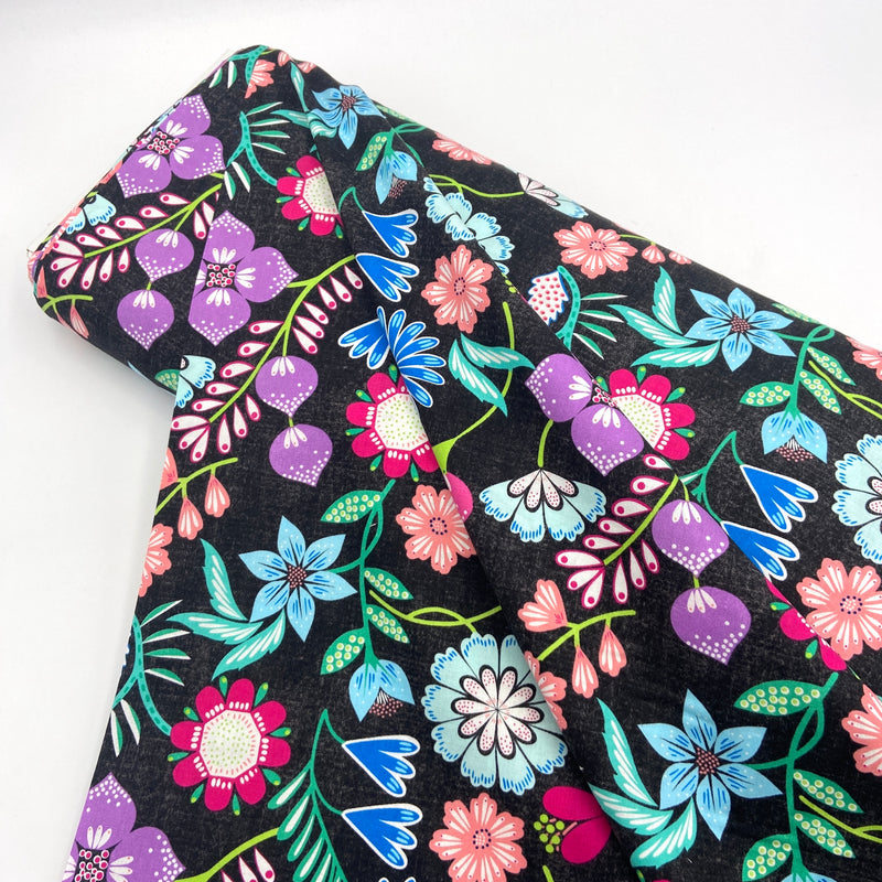 Blooming Denim Black | Blooming Denim | Quilting Cotton