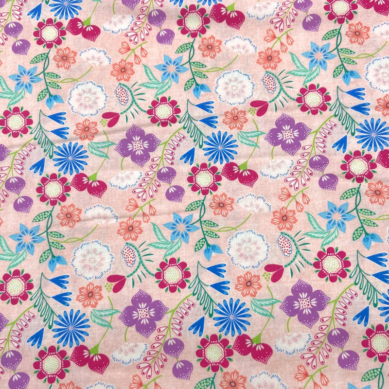 Blooms Blush | Blooming Denim | Quilting Cotton