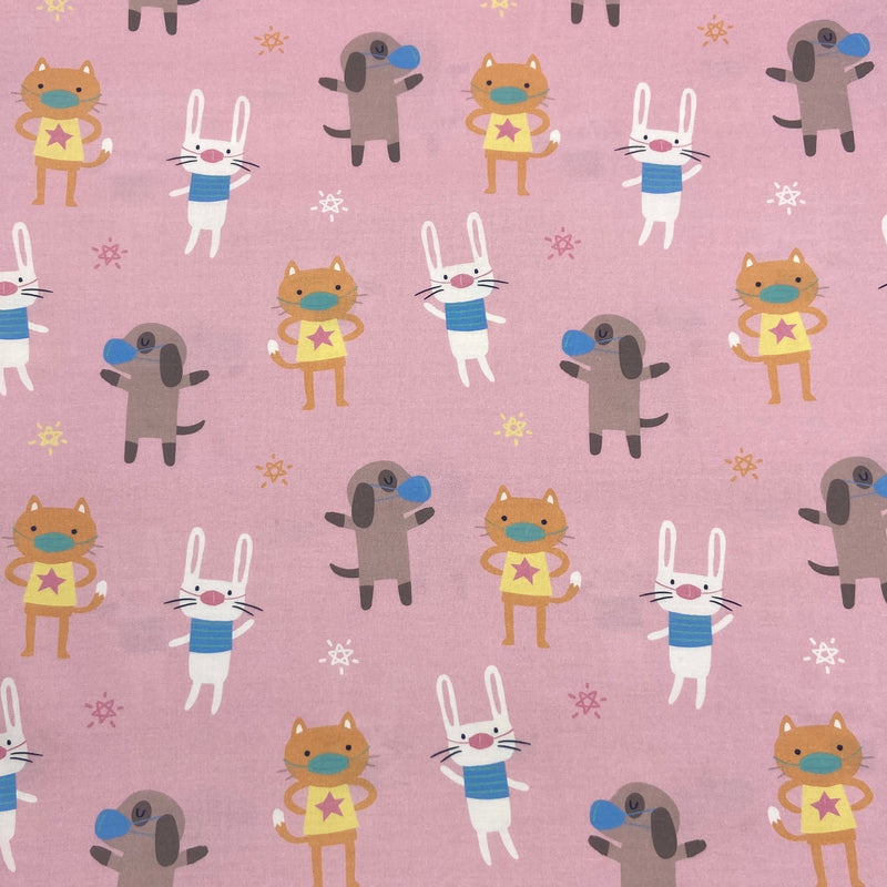 Animal Friends Pink | Mask Up | Quilting Cotton