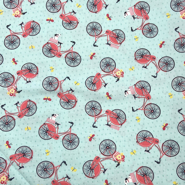 Bikes Aqua | Adventure Time | Quilting Cotton