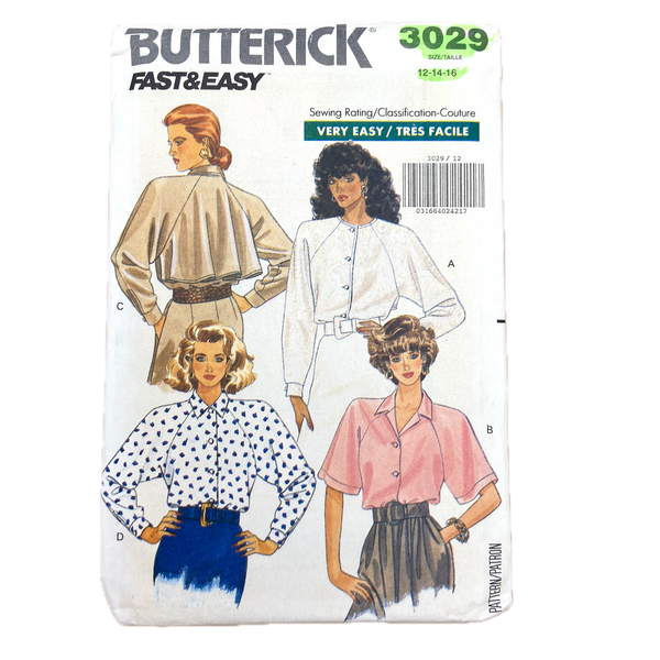 Butterick 3029 | Adult Shirt | Size 12-16