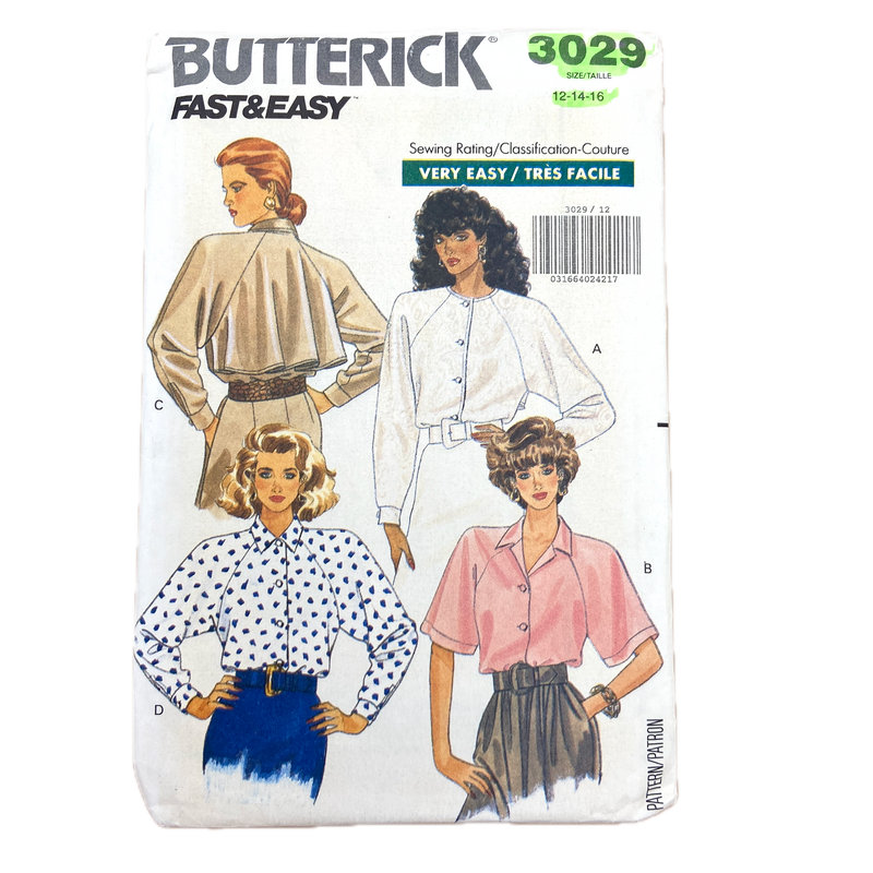 Butterick 3029 | Adult Shirt | Size 12-16