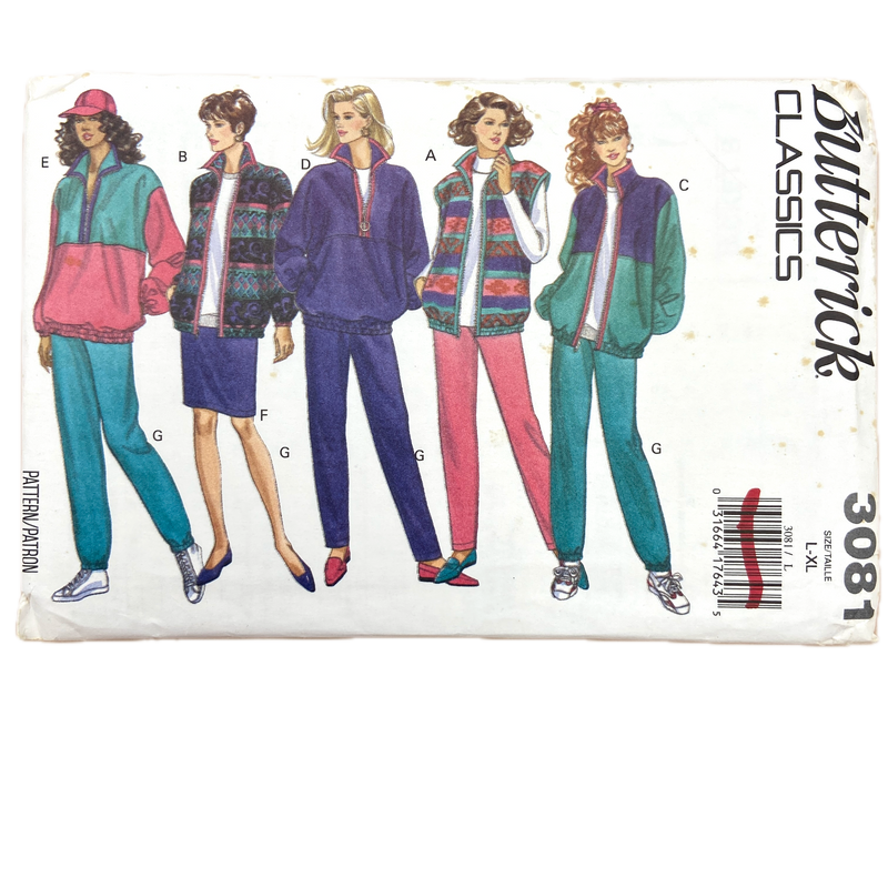 Butterick 3081 | Adult Jacket, Vest, Skirt and Pants | Size 16-22