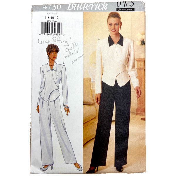 Butterick 4730 | Adult Top & Pants | Size 6-12