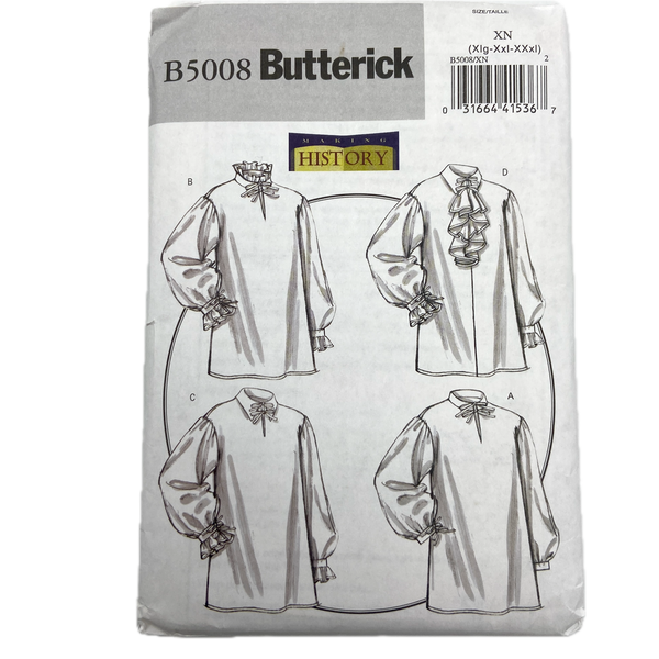 Butterick B5008 | Misses'/Men's Shirt | Size XL - 3X