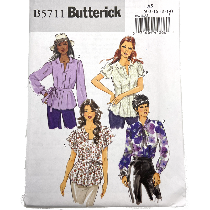 Butterick B5711 | Misses' Petite Top and Belt | Size 6-14 & 14-22