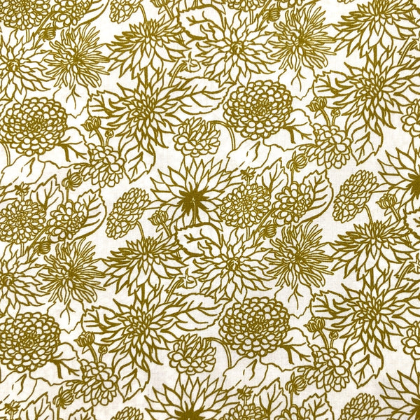 Dahlia Dream Ivory | In The Garden | Organic Quilting Cotton