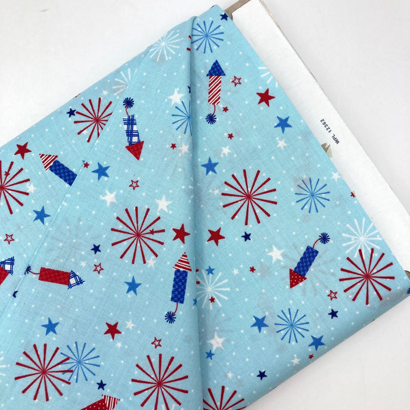 Fireworks Blue | Red, White & Bloom | Quilting Cotton