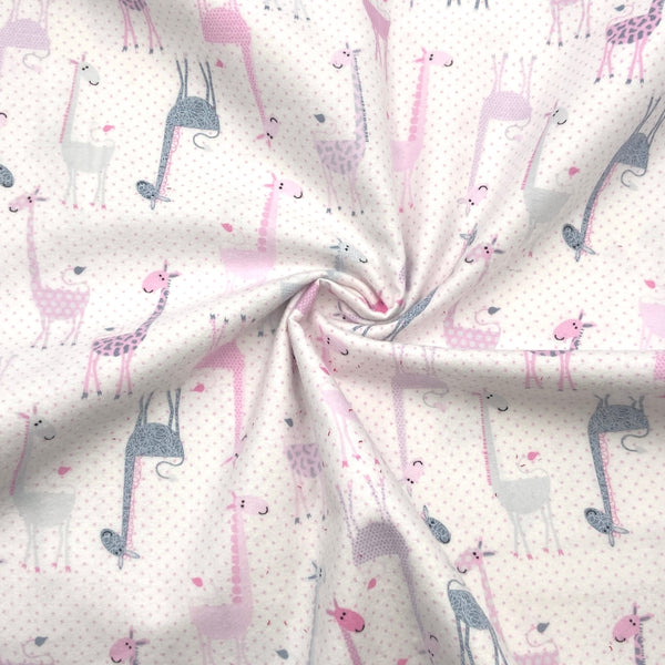 Giraffes Pink | Cotton Flannel