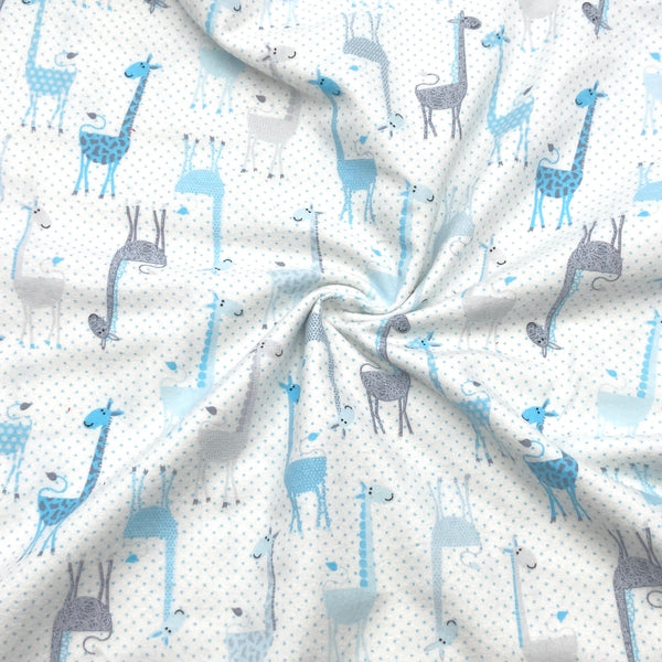 Giraffes Blue | Cotton Flannel