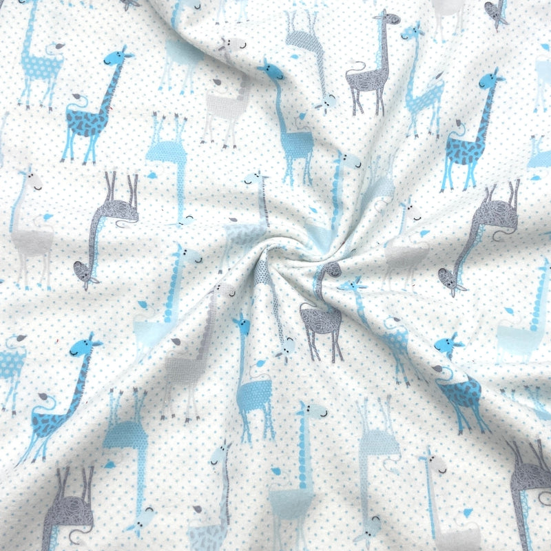 Giraffes Blue | Cotton Flannel