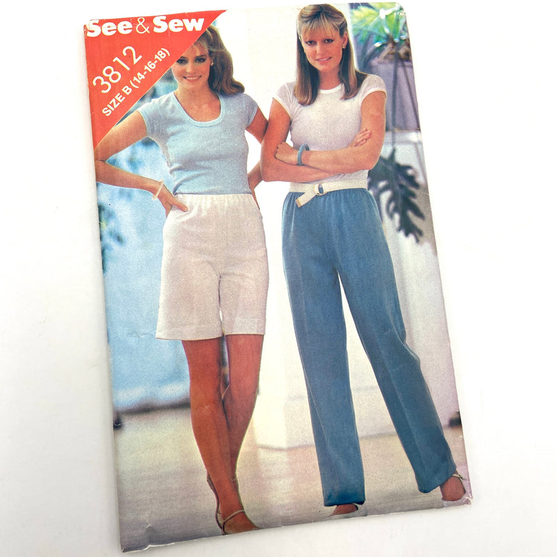 Butterick See & Sew 3812 | Adult Pants or Shorts | Size 14-18