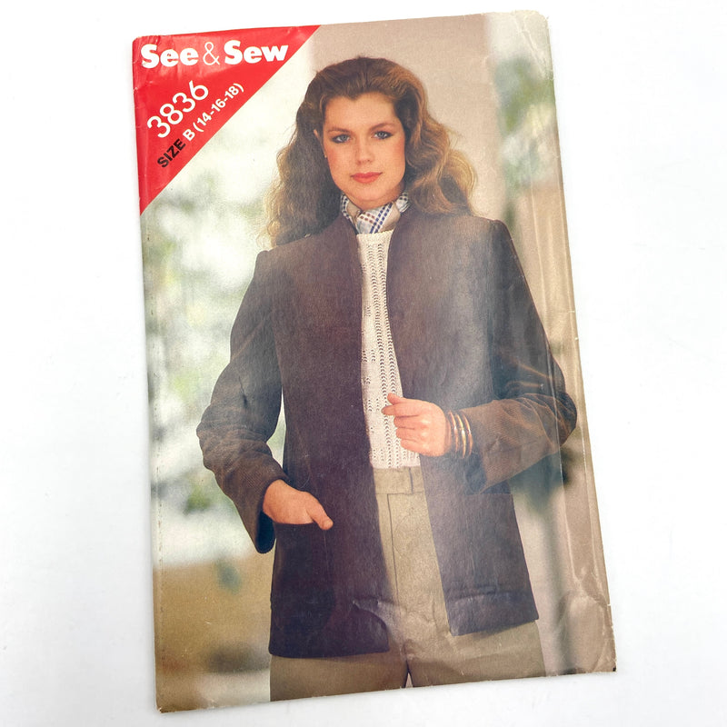 Butterick See & Sew 3836 | Adult Jacket | Size 14-18