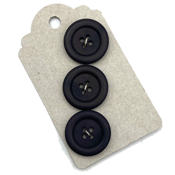 7/8" Coal | Set of 3 | Plastic Buttons