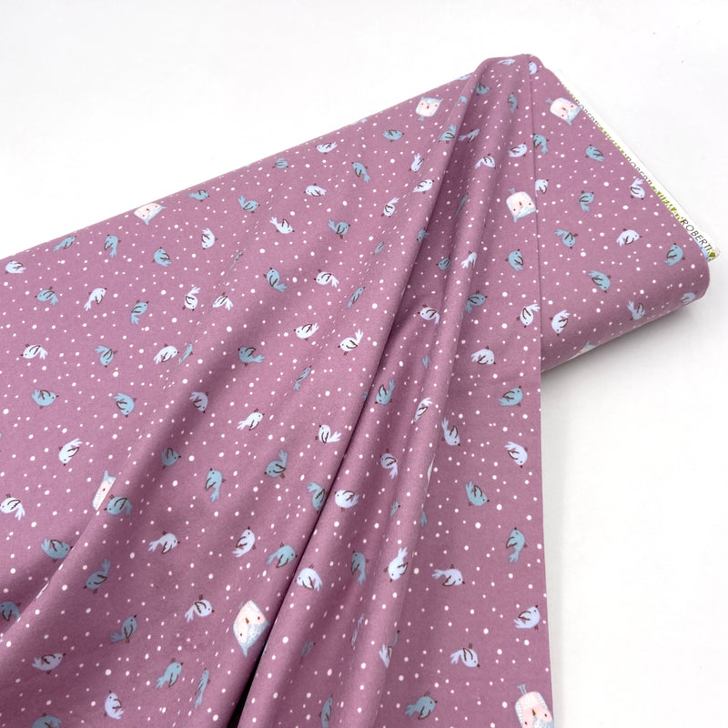 Birdies Mauve | Winter Days | Cotton Flannel