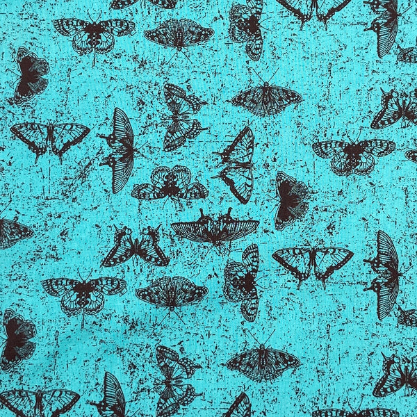 Butterfly Sketch Turquoise | Sanctuary | Quilting Cotton