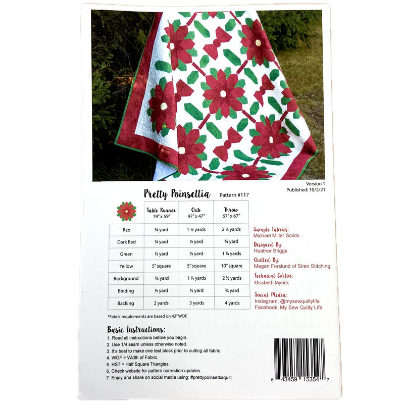 Pretty Poinsettia | My Sew Quilty Life | Quilt Pattern