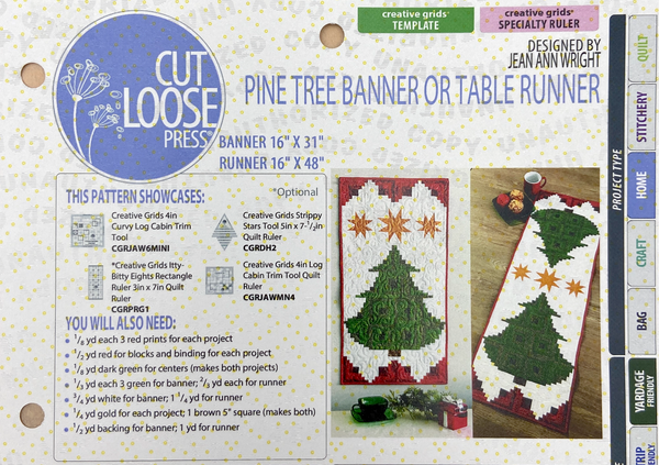 Pine Tree Banner or Table Runner | Cut Loose Press | Quilt Pattern