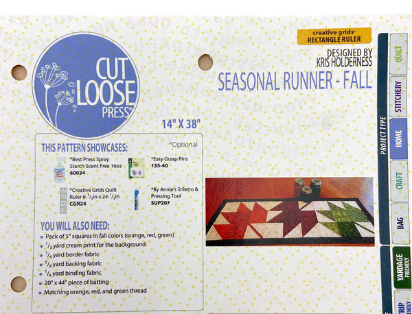 Seasonal Runner - Fall | Cut Loose Press | Quilted Table Runner Pattern