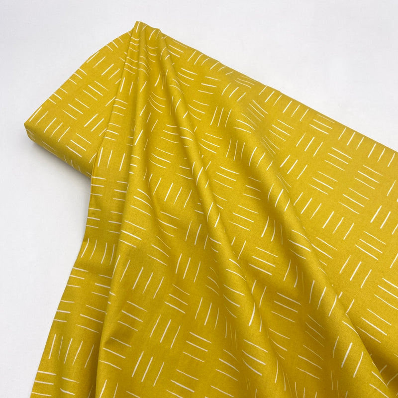 Lines Mustard | Zoology | Quilting Cotton