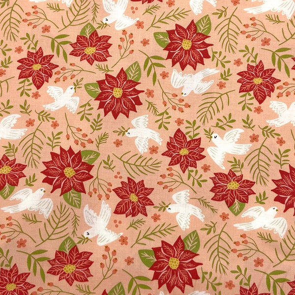 Peace and Poinsettias Blush | Joyful Joyful | Quilting Cotton