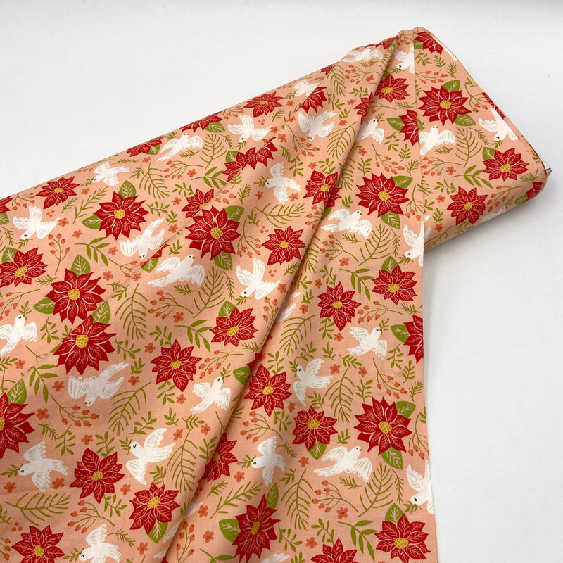 Peace and Poinsettias Blush | Joyful Joyful | Quilting Cotton