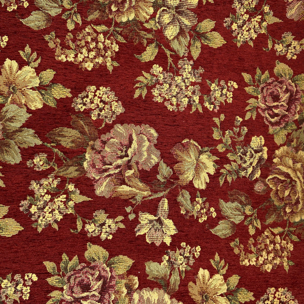 Burgundy Rose | Jacquard Home Decor Fabric