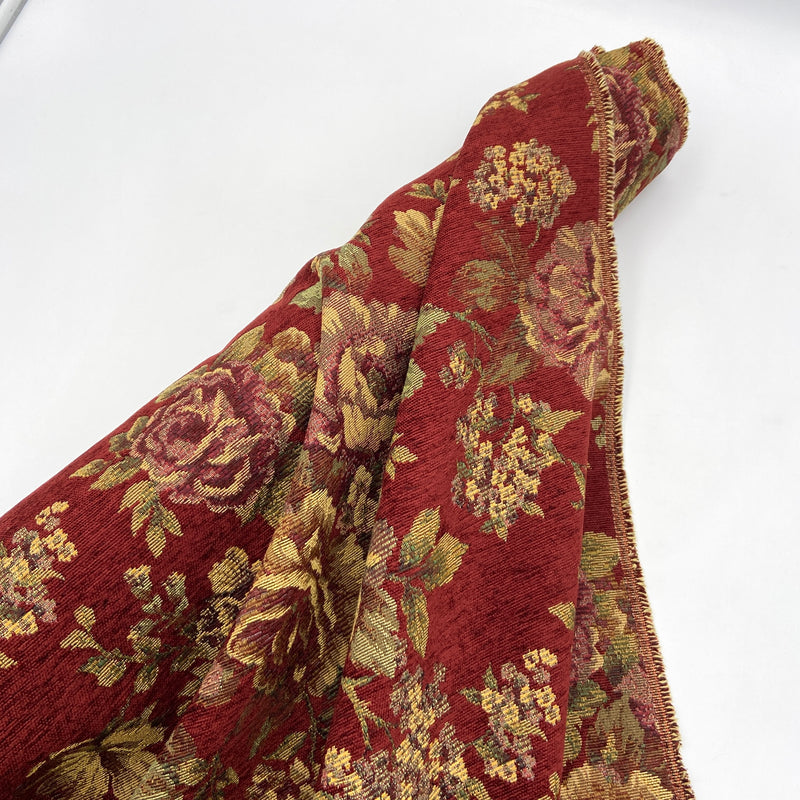 Burgundy Rose | Jacquard Home Decor Fabric