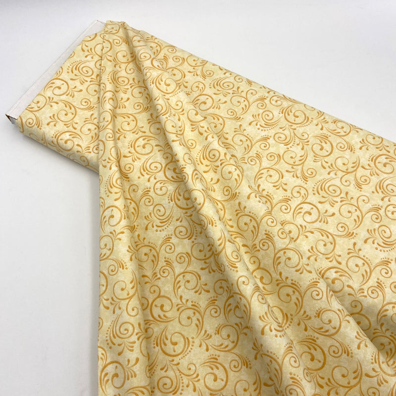 Flourish Soft Yellow | Pumpkin Harvest | Quilting Cotton