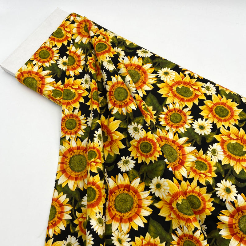 Sunflowers Black | Pumpkin Harvest | Quilting Cotton