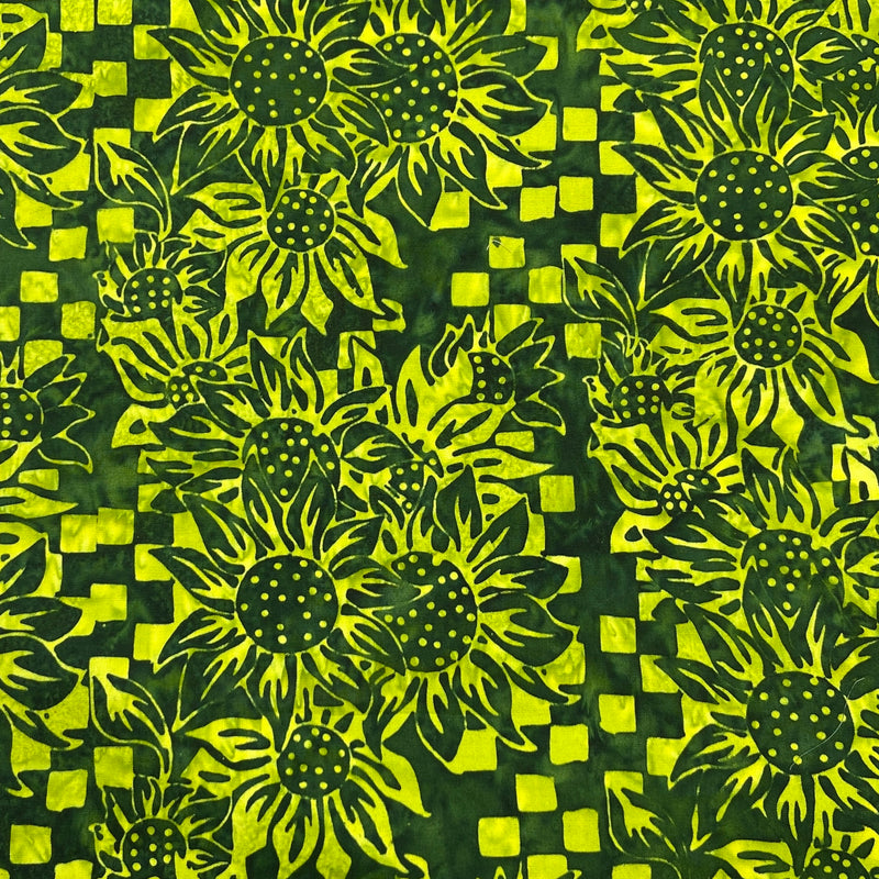 Sunflower Check Green | Batik | Quilting Cotton