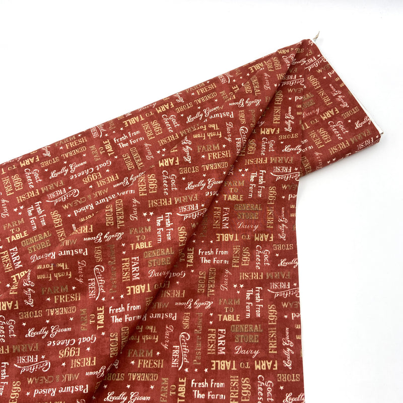 Farm Words Red | Farmhouse Chic | Quilting Cotton