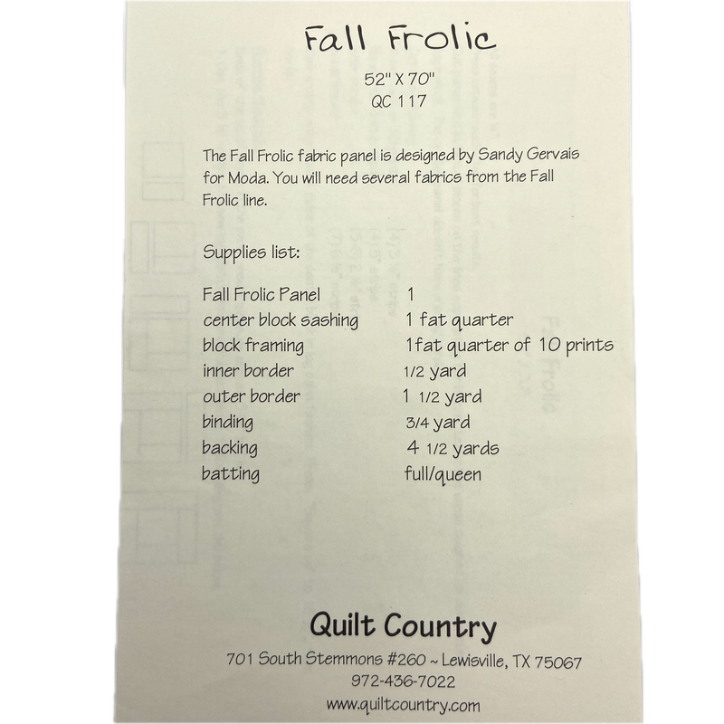 Fall Frolic | Quilt Country | Quilt Pattern