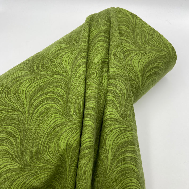 Wave Texture Green | Wide Back 108" | FLANNEL Quilt Backing