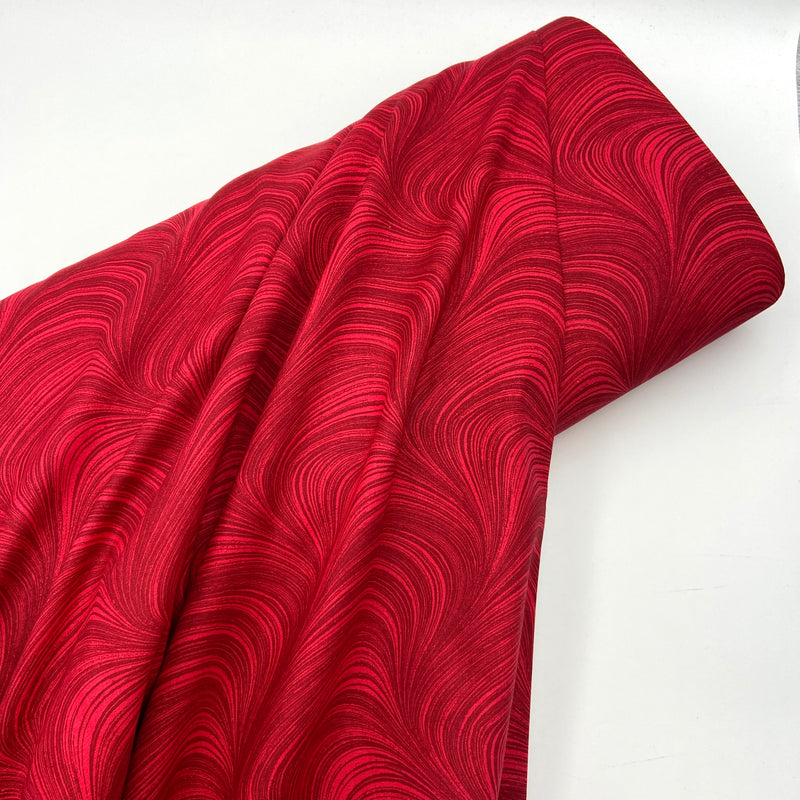 Wave Texture Red | Wide Back 108" | Quilting Cotton