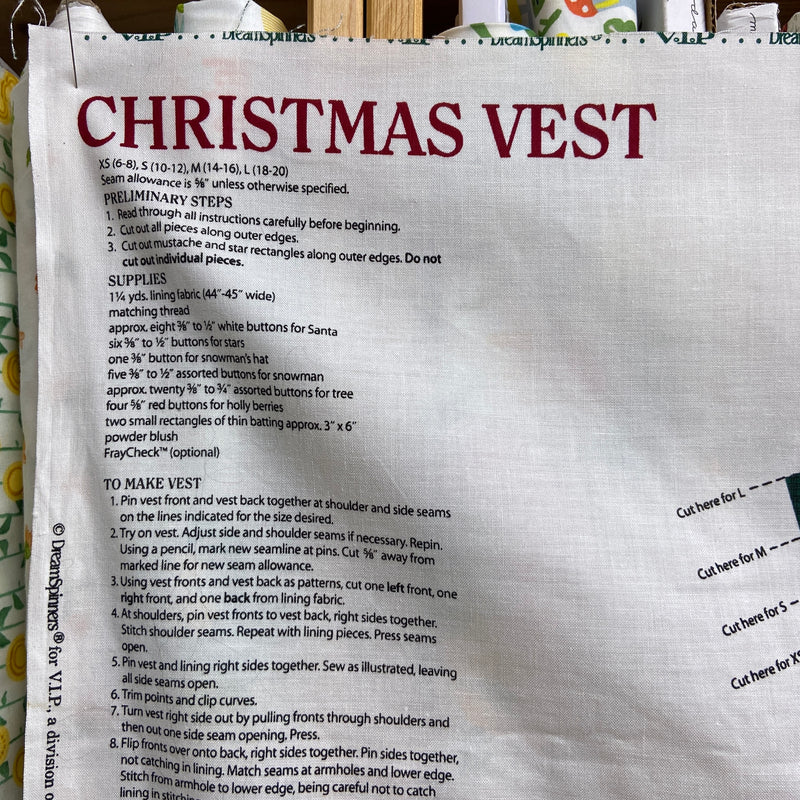 Adult Christmas Vest | Project Panel