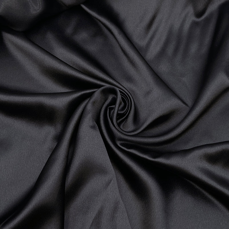 Cool Black | Crepe Backed Satin