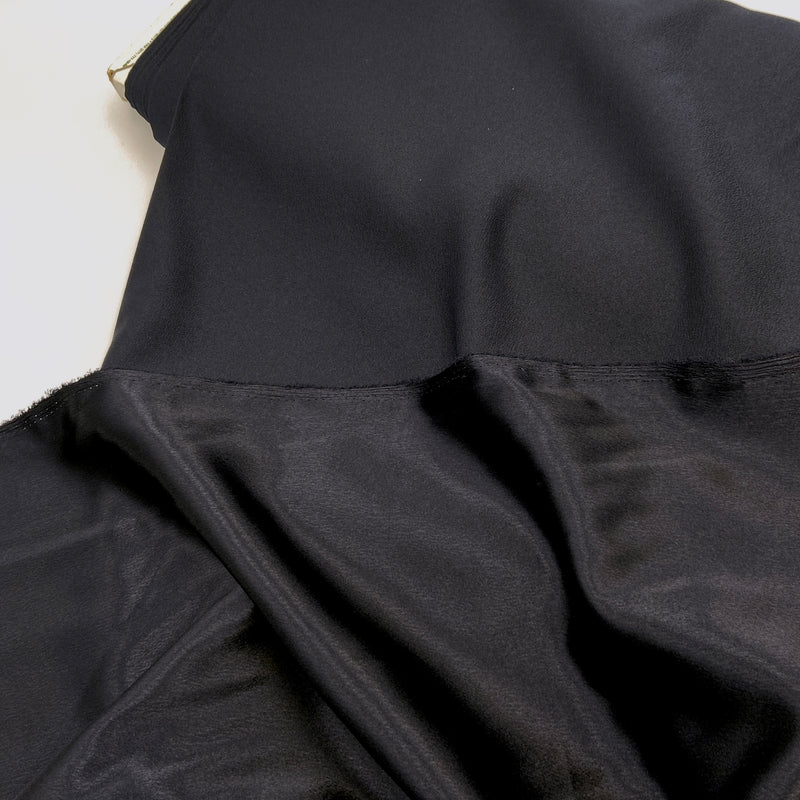 Cool Black | Crepe Backed Satin