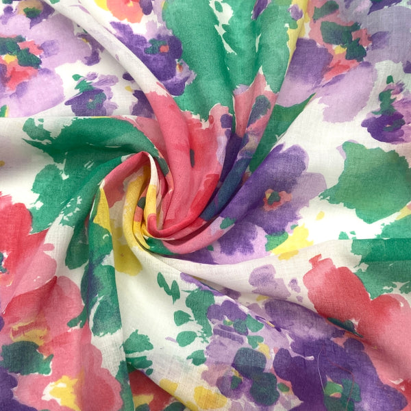 Watercolor Blooms | Poly/Cotton Gauze