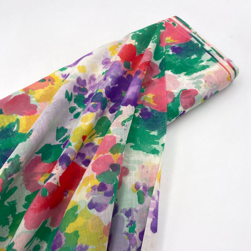 Watercolor Blooms | Poly/Cotton Gauze