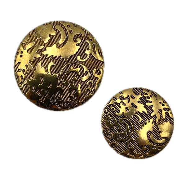 3/4" and 7/8" Gold Damask | Plastic Buttons | Choose your favorite