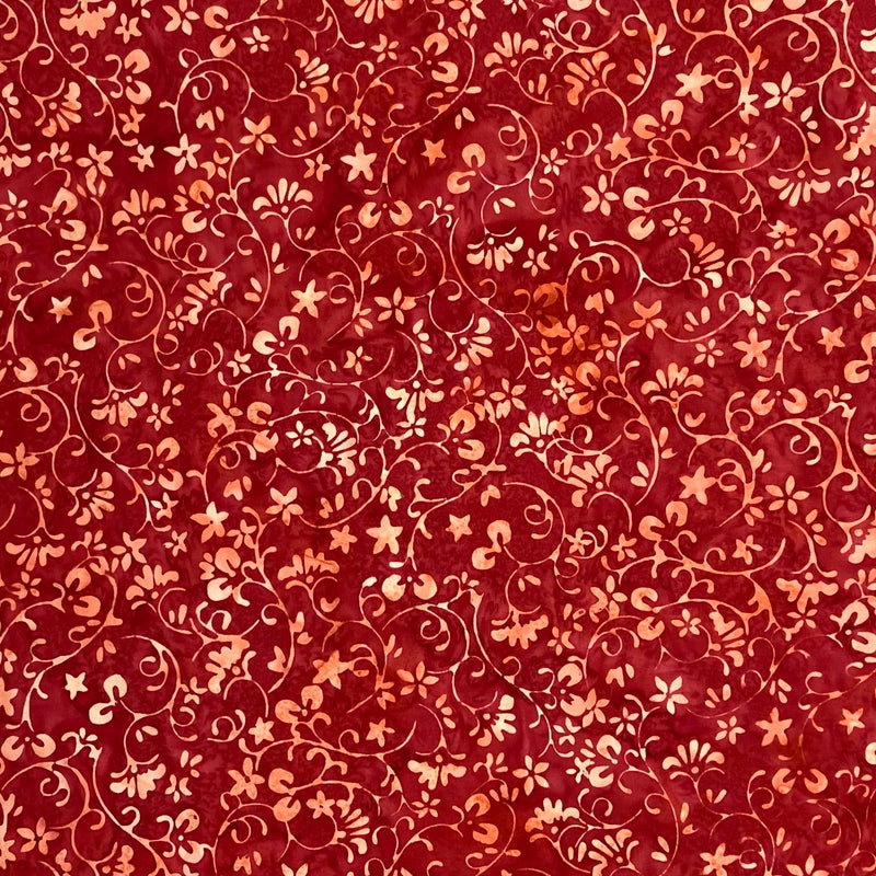 Ditsy Floral Cardinal | Hoffman Batiks | Quilting Cotton