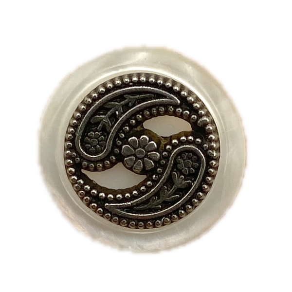 5/8" or 3/4" Daisy Paisley | Plastic & Metal Buttons | Choose Your Size