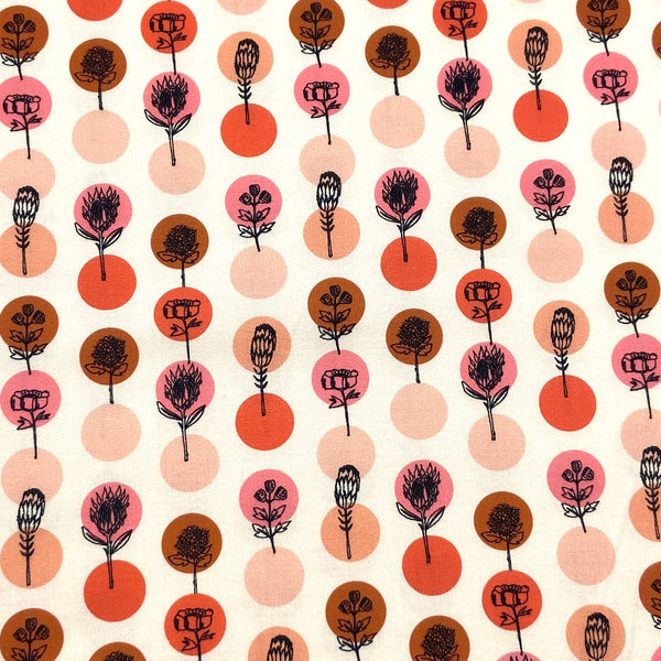 Protea Polkas Coral | Jaye Bird | Quilting Cotton