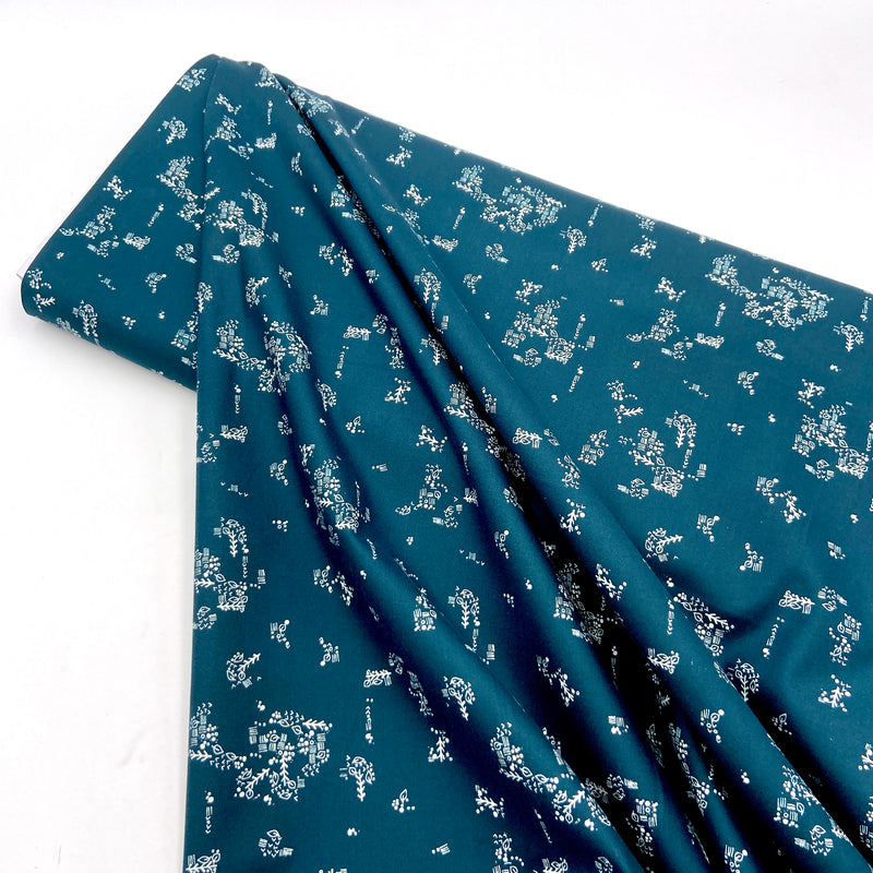 Little Doodles Teal | Jaye Bird | Quilting Cotton