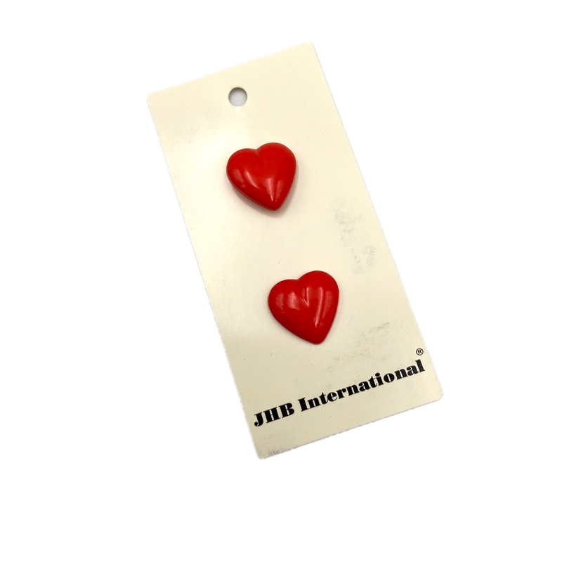 3/4" Full Heart | Plastic Buttons | Set of 2