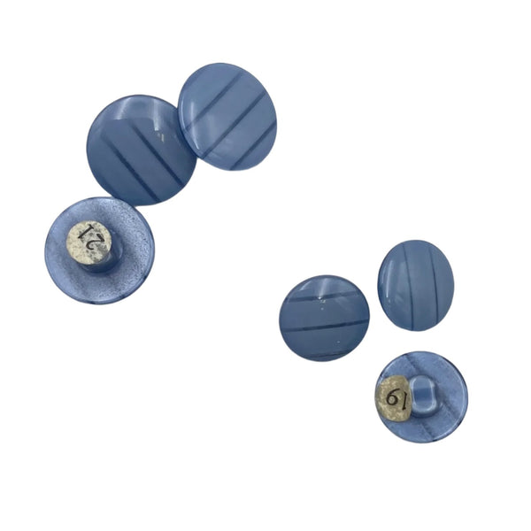 1/2" or 5/8" Blue Pinstripe | Plastic Buttons | Choose Your Size