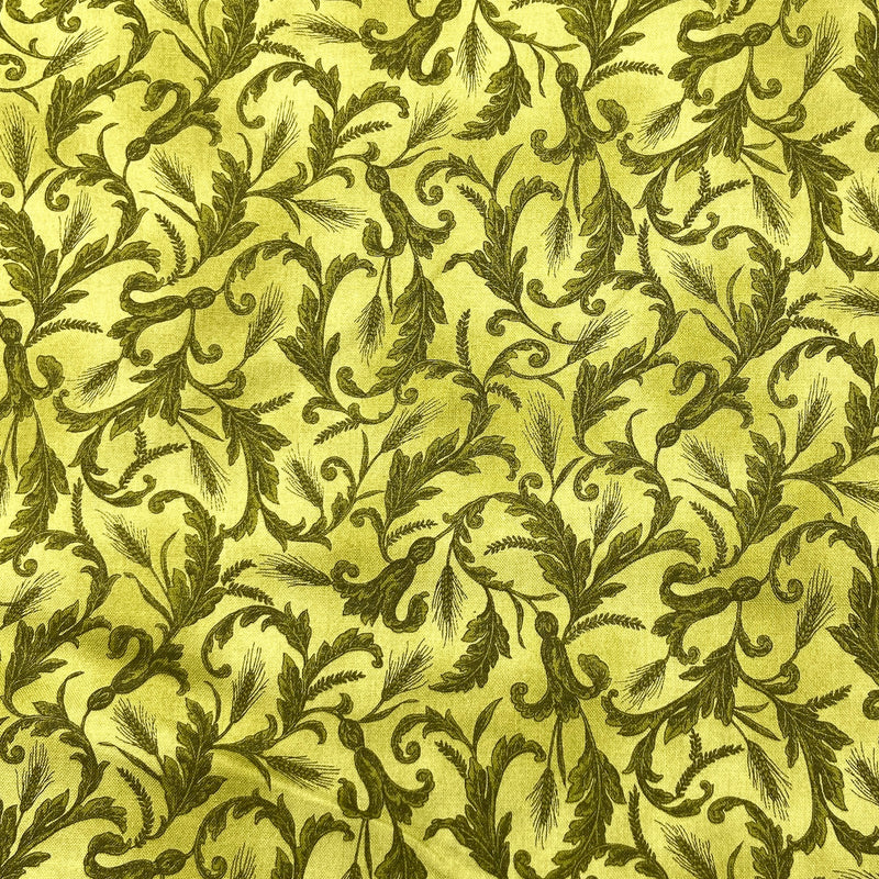 Wheat Flourish Green | Autumn Beauties | Quilting Cotton