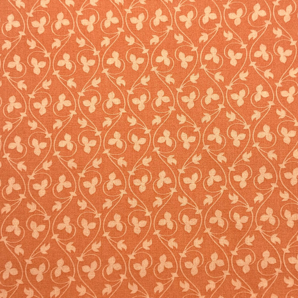 Small Vines Coral | Cinnamon and Cream | Quilting Cotton